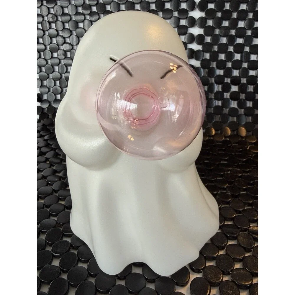 Blow Mold Ghost Squinty Eyes Blowing Bubble Halloween Viral TikTok Kitsch D.G